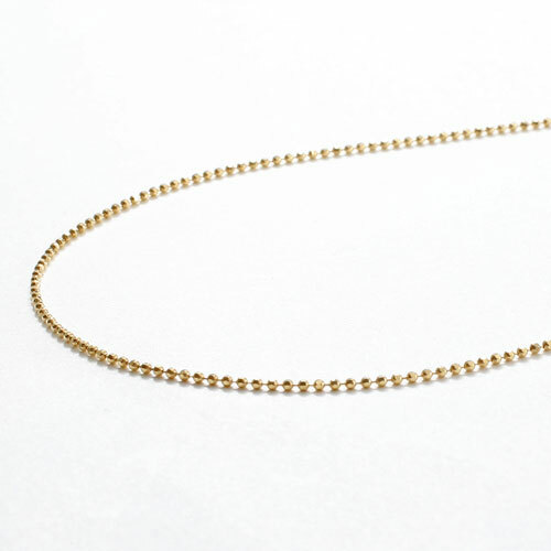 18K Solid Yellow Gold 0.9mm 8-sided Ball Chain Necklace Adjustable 17.75″ Japan
