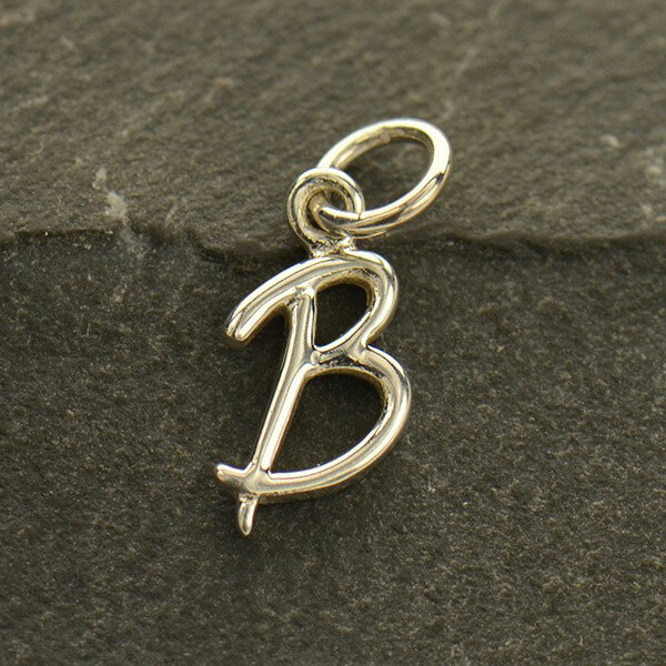 Sterling Silver 0.925 Initial Letter Script Alphabet Necklace Pendant Charm A-Z