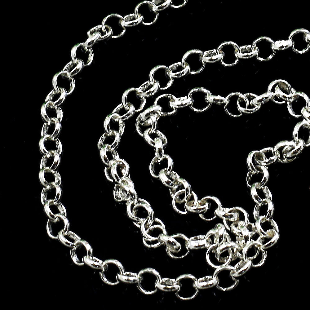925 Sterling Silver Chains Rolo Soldered Necklace Belcher 3mm 4mm 5mm 7″-36″