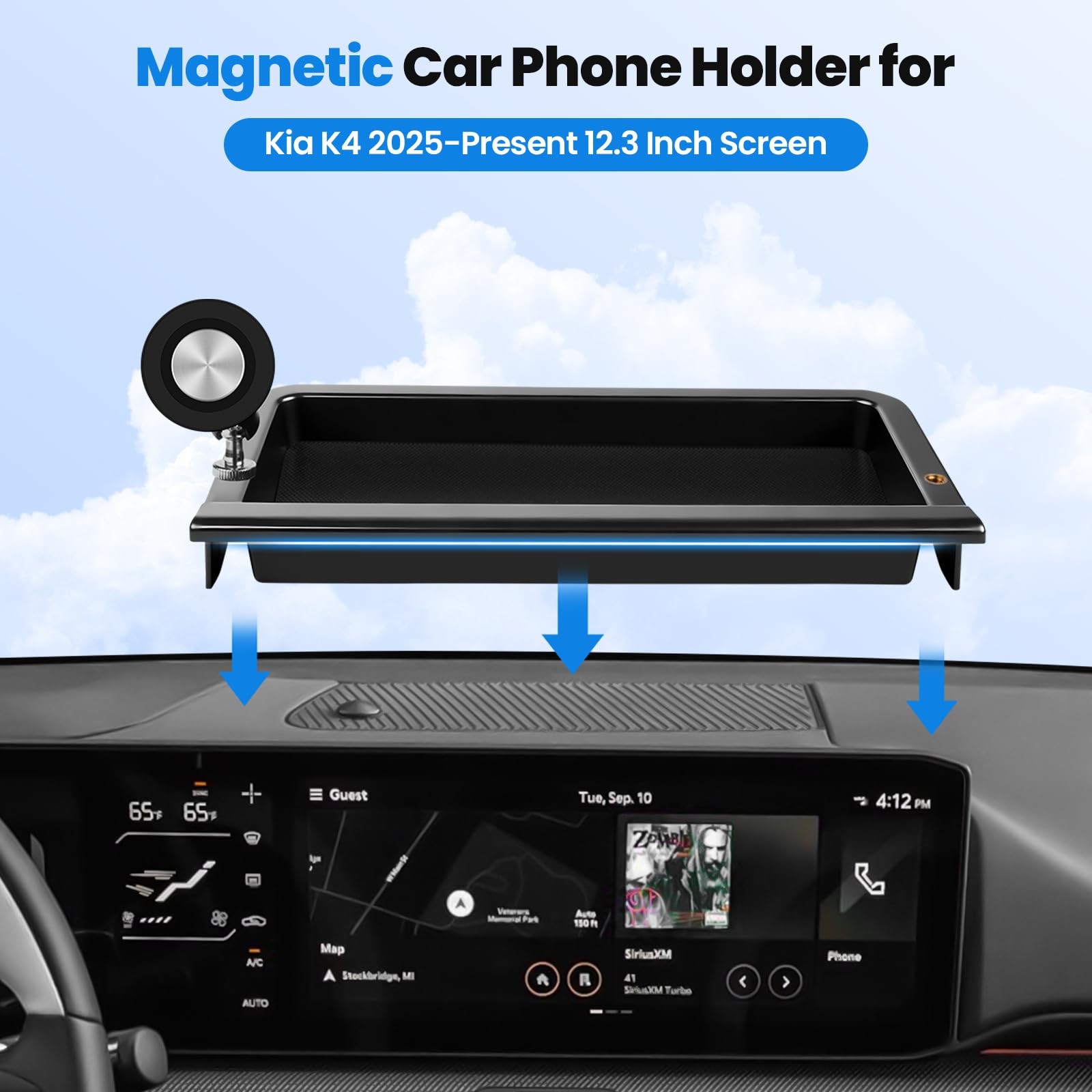 Karltys Upgraded 360 Rotation Phone Holder For Kia K4 2025 2026 Accessories