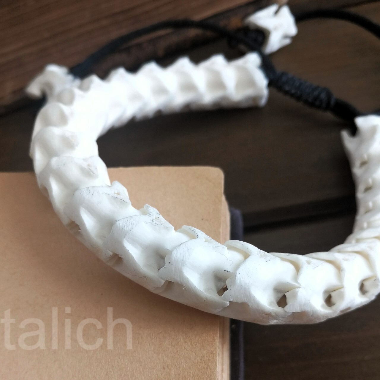 Real Snake Vertebrates Bone Hand Braided Bracelet White Adjustable Unisex Cool