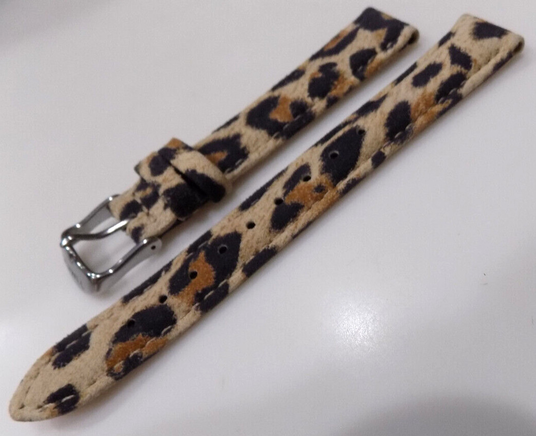 New Timex Faux LEOPARD Genuine Embossed Leather 16mm Regular Watch Band Strap