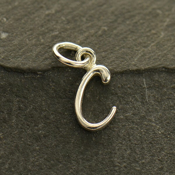 Sterling Silver 0.925 Initial Letter Script Alphabet Necklace Pendant Charm A-Z