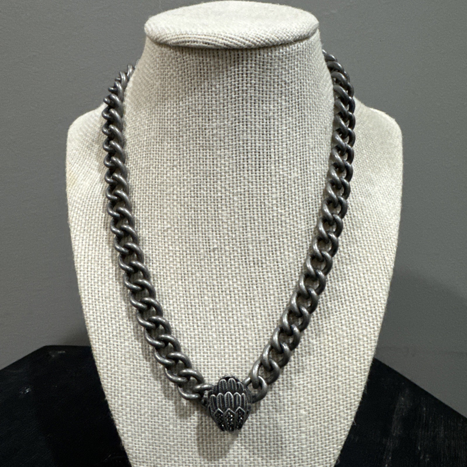 Kurt Geiger Gunmetal Chain Eagle Necklace – NWT