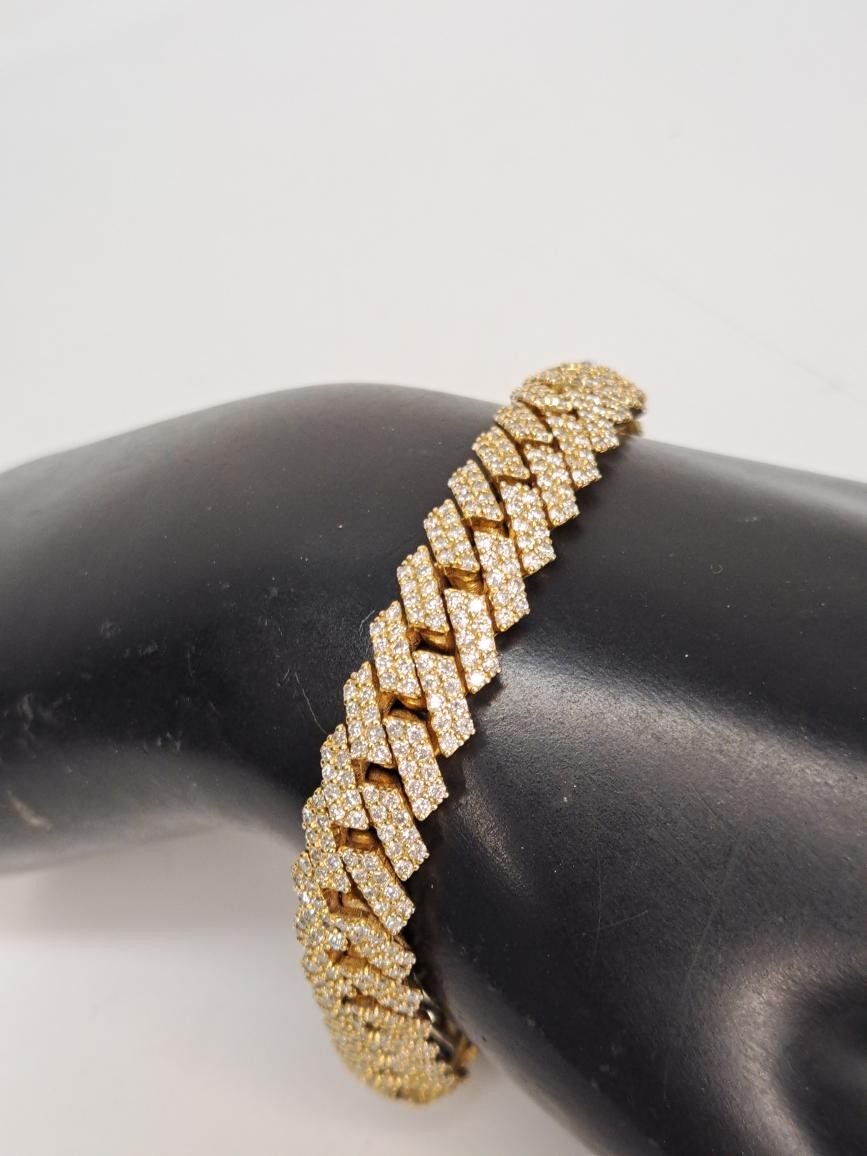 8CTW MIAMI CUBAN LINK DIAMOND GOLD BRACELET: 32.5DWT 10K-Y/G (TC4033538)