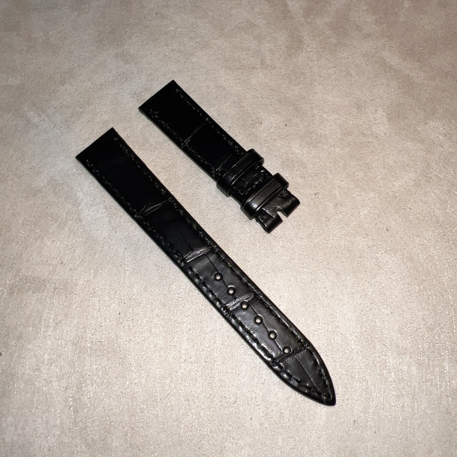 Genuine Breguet Alligator Leather Watch Strap Black Swiss Made 16x14mm 115/65mm