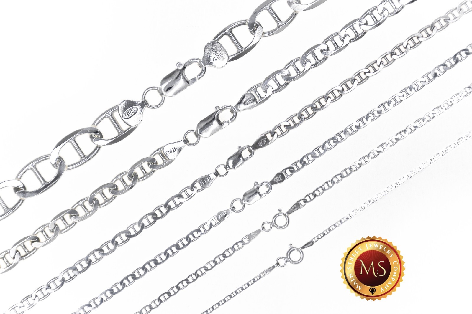 ITALY 925 SOLID Sterling Silver MARINER Chain Necklace or Bracelet 7″ – 36″