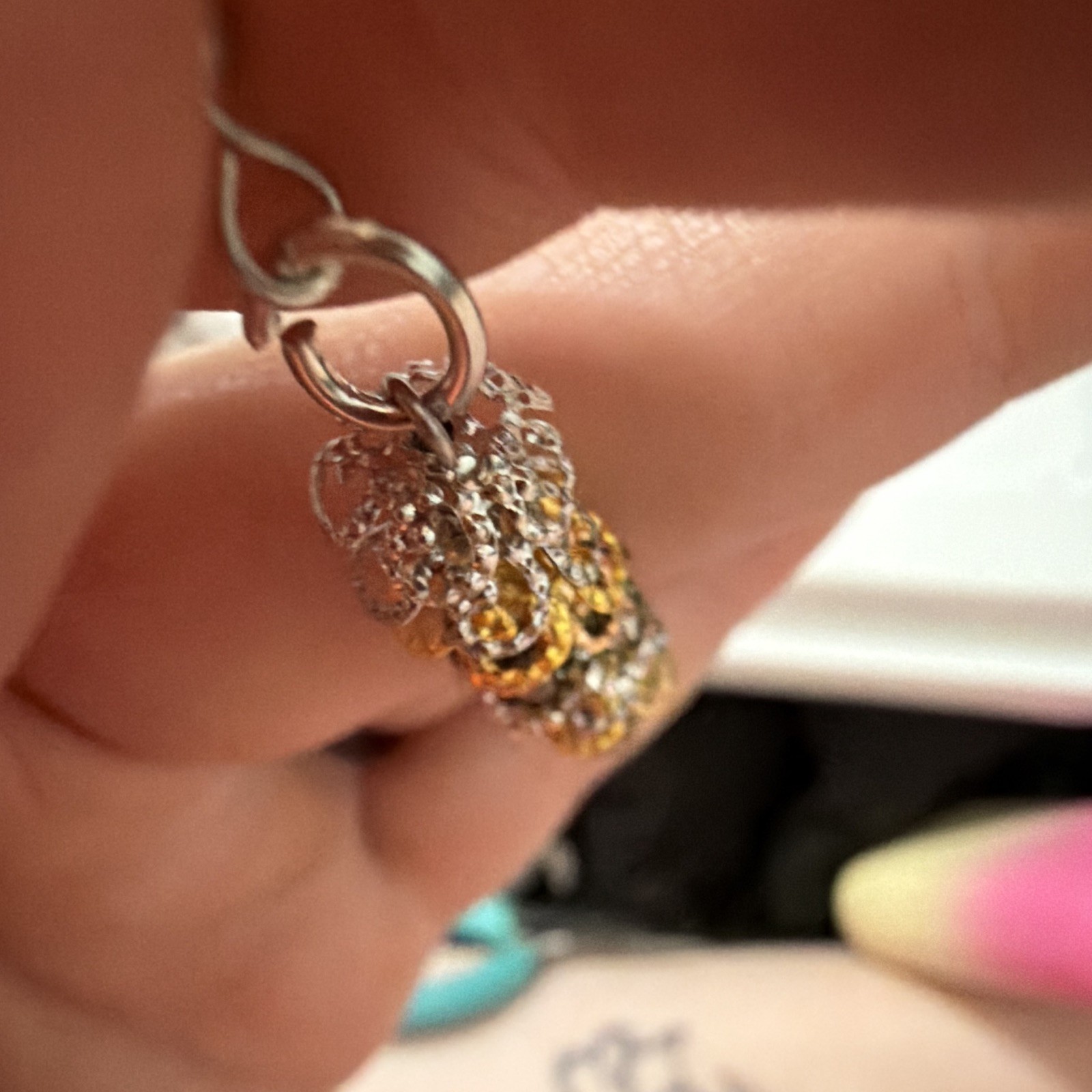 Silver & Gold Tone Dangle/Drop Hook Earrings Chain Tassel Metal No Stone
