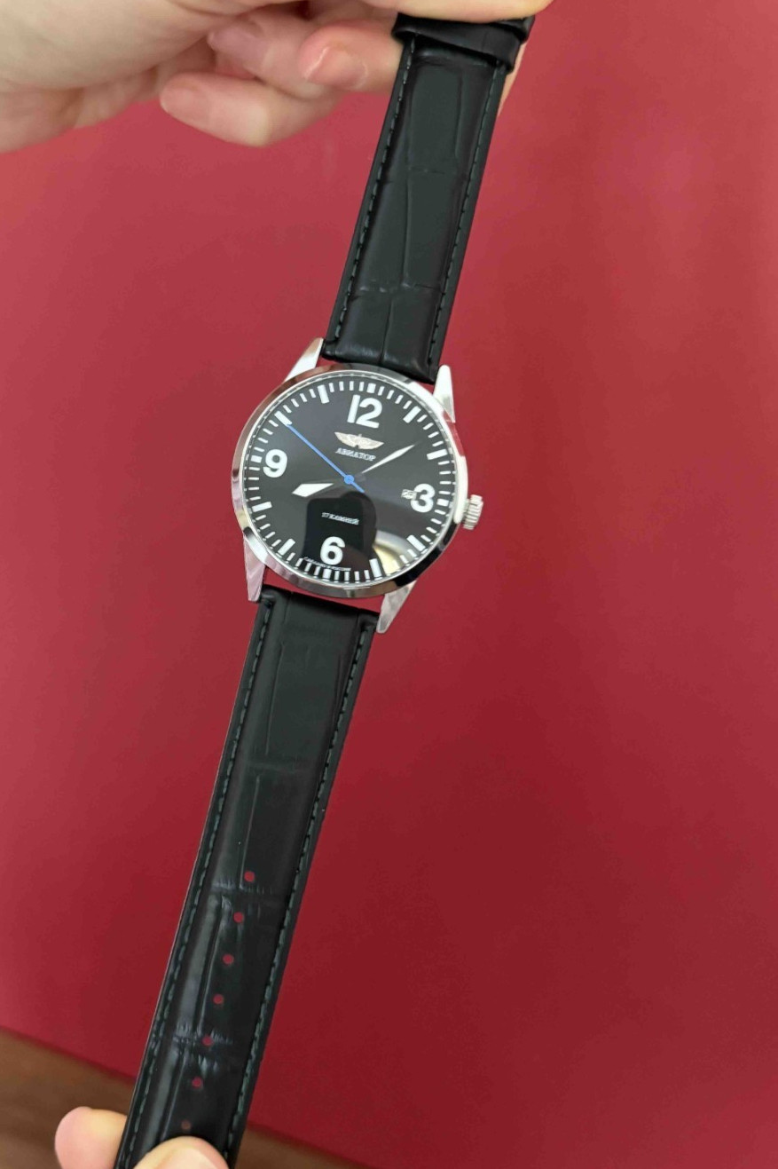 Watch Mechanical Raketa Aviator Black Pilot Vintage USSR Wrist Soviet Men’s Date