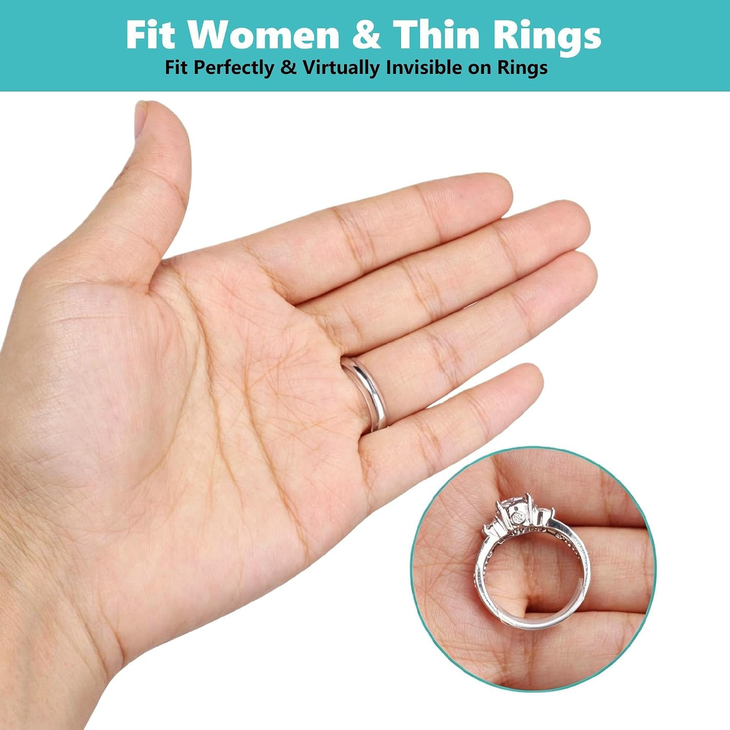 Feramox Ring Size Adjuster for Loose Rings, Invisible Clip-On Guards(8 Pcs) | St