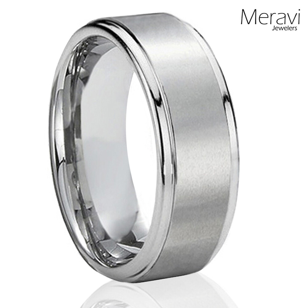 🔥 Titanium Silver Rings Brushed Mens Rings Matte Engagement Mens Wedding Bands