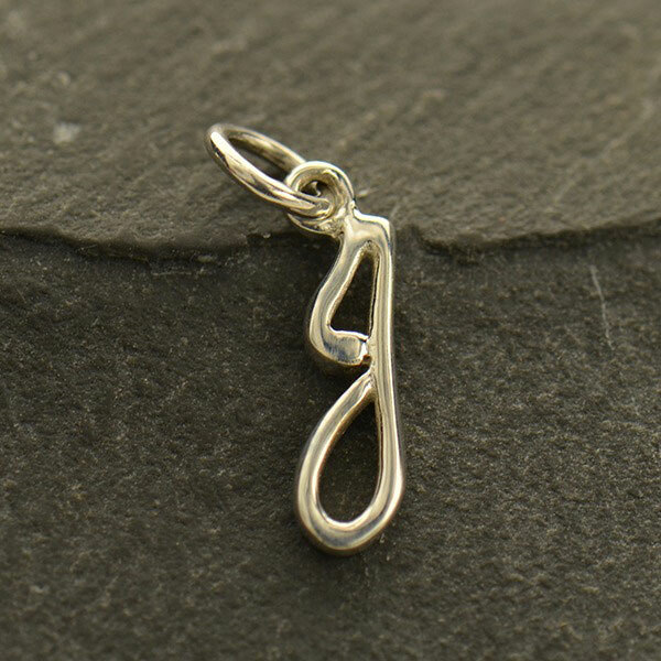 Sterling Silver 0.925 Initial Letter Script Alphabet Necklace Pendant Charm A-Z