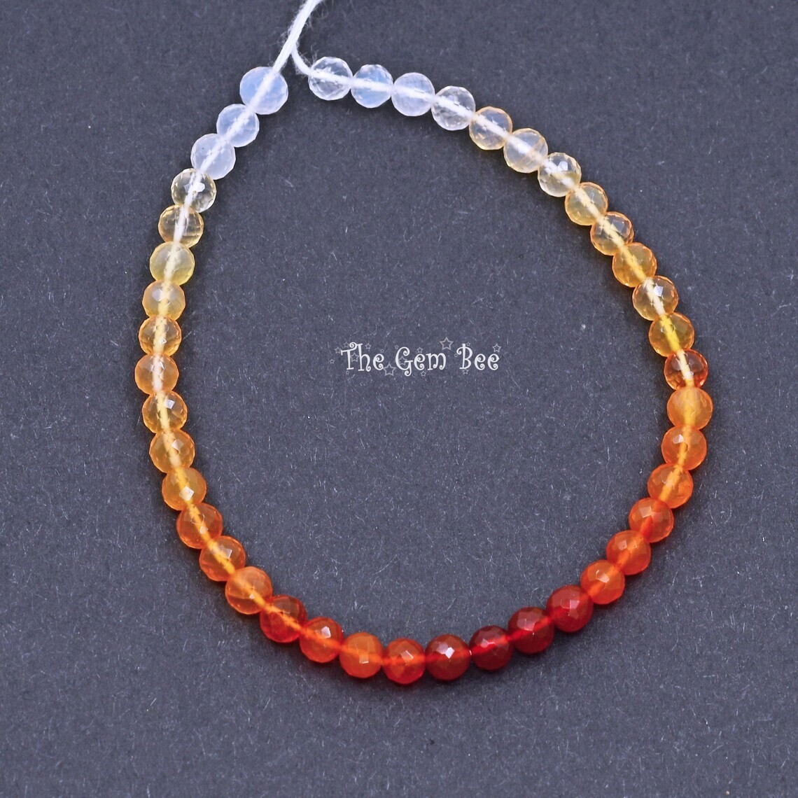 4.2mm Old Stock Shaded Mexican Fire Opal Faceted Round Rondelle Beads 6.5″ Str