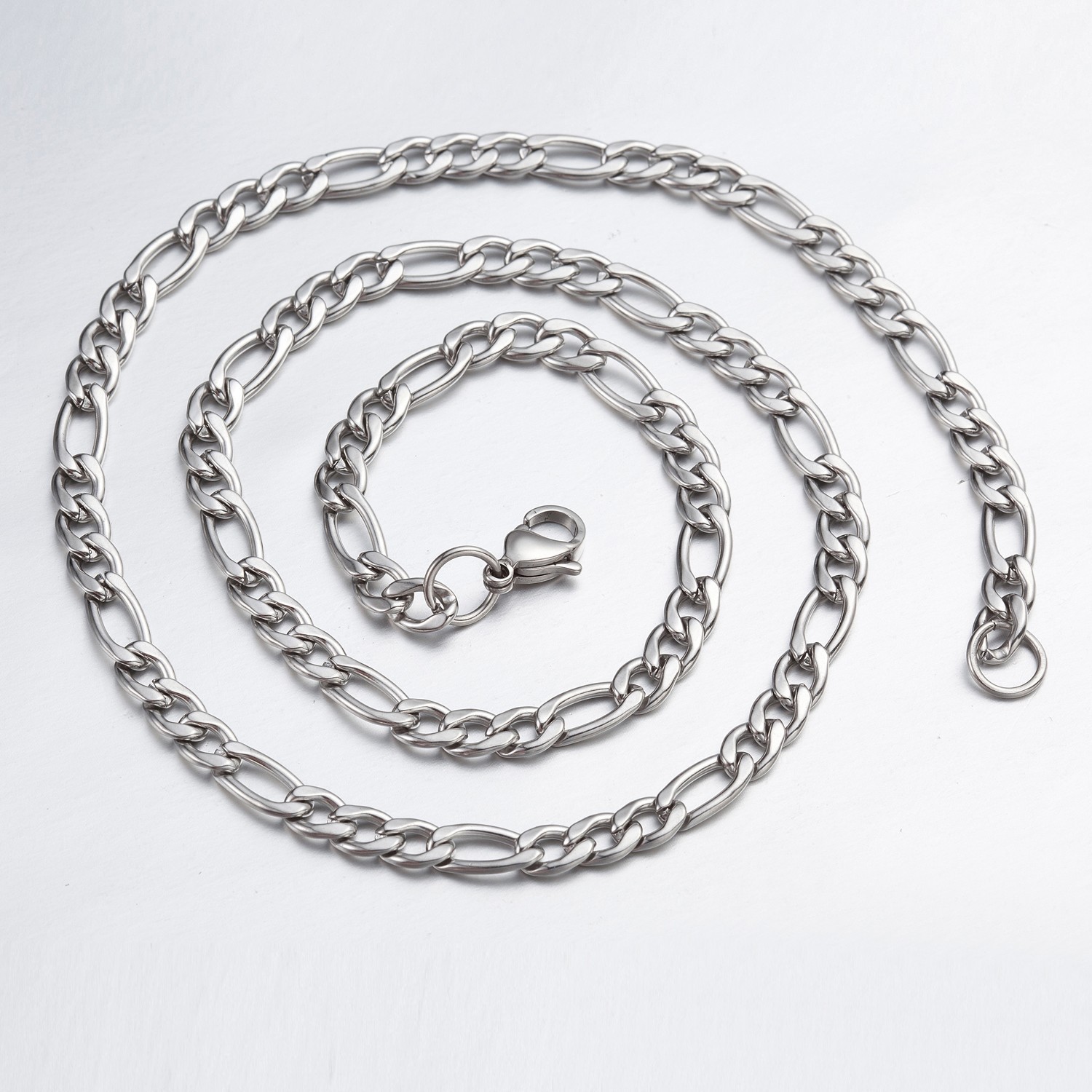5.5mm-9.5mm 16″-50″ Stainless Steel Figaro Necklace Chain HN12 USA Seller