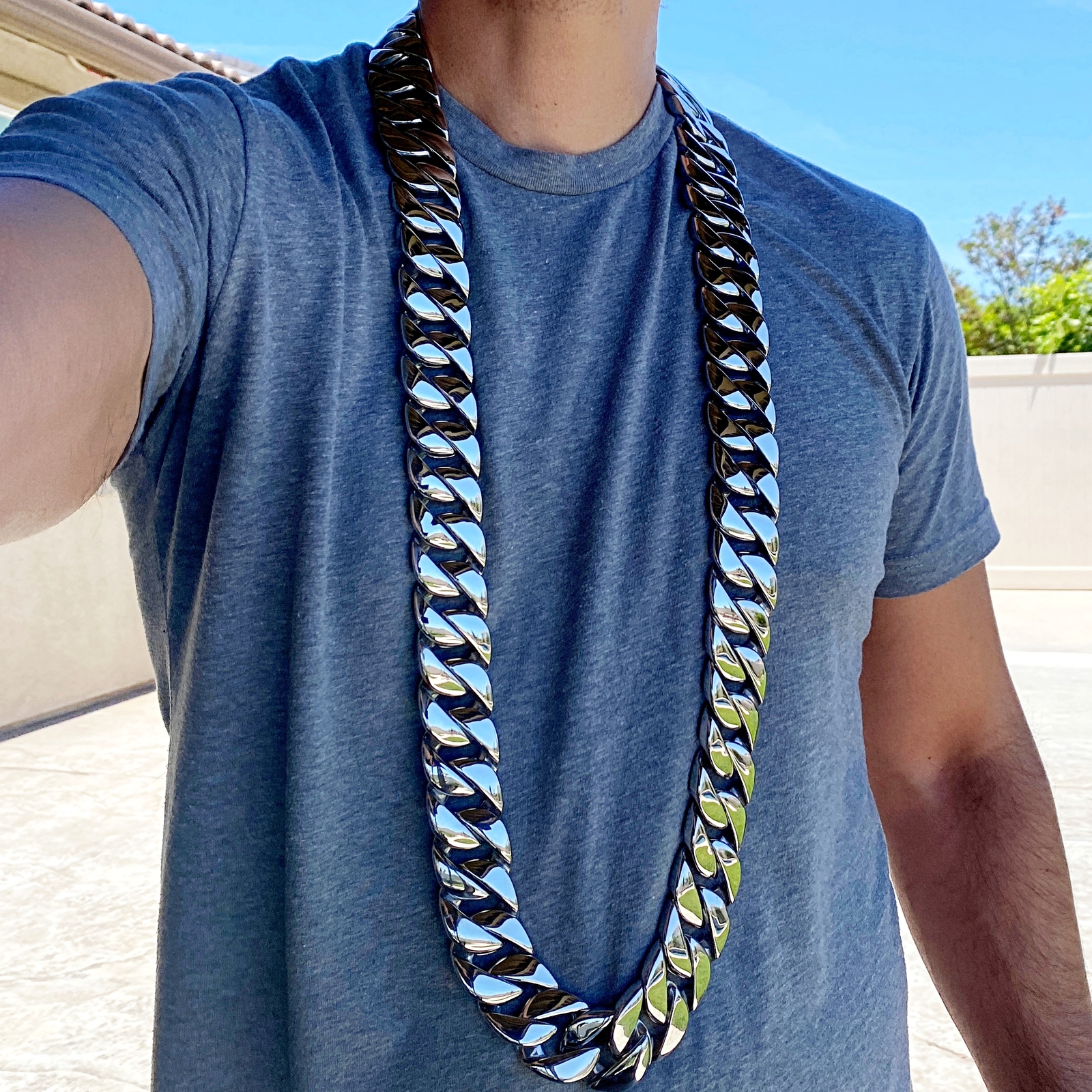 Men’s Huge 30MM Thick Chain Silver Cuban Link 316L Stainless Steel 46″ Necklace