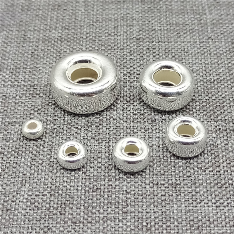 925 Sterling Silver Shiny Tire Donut Beads Spacers 3mm 4mm 5mm 6mm 7mm 8mm 10mm