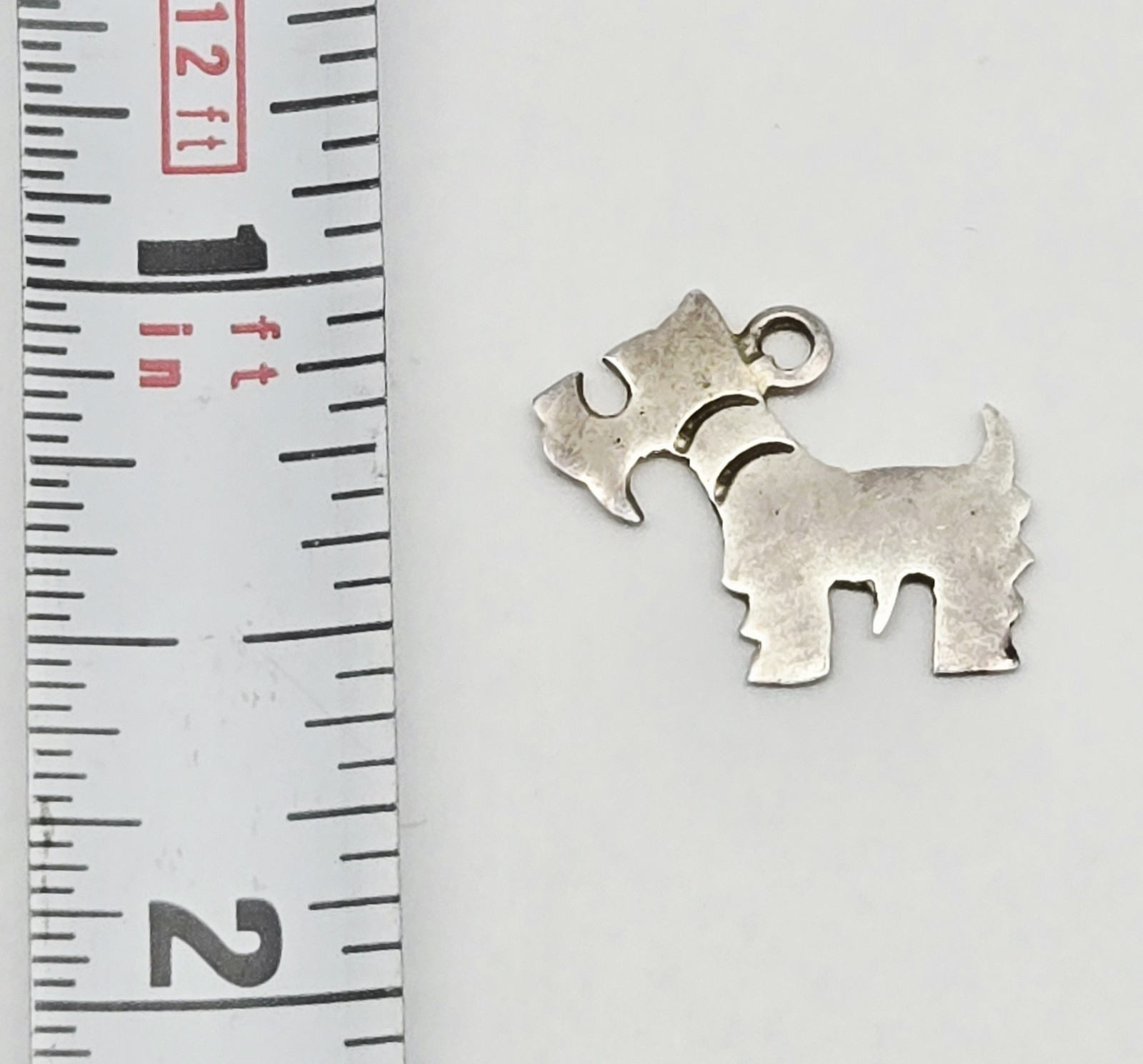 VTG Sterling Silver Scottie Dog Charm Pendant Mexico 925 Terrier Silhouette 0.7g
