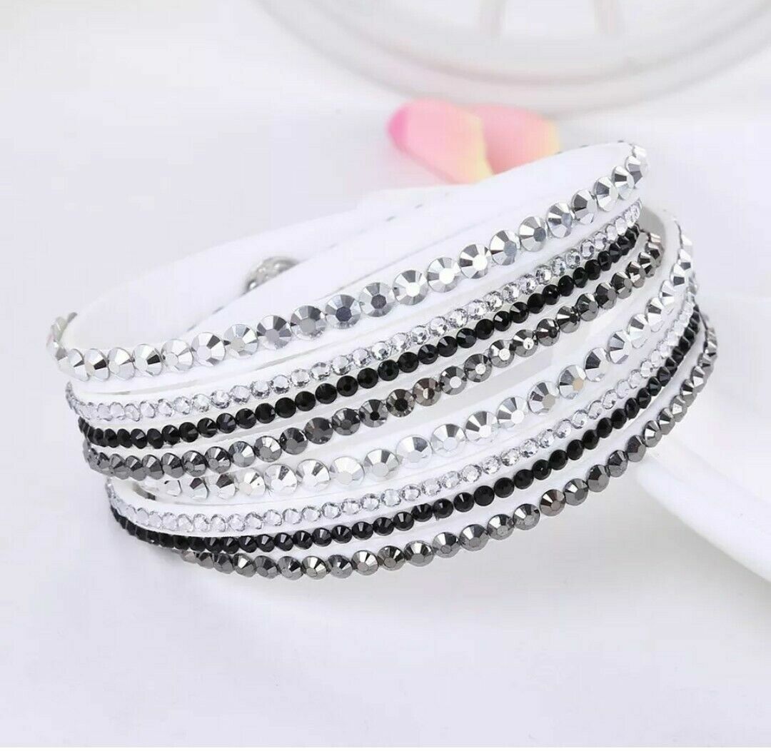 Fashion Jewelry Rhinestone Crystal Wrap Multi Layer Women’s Bracelets 38-2