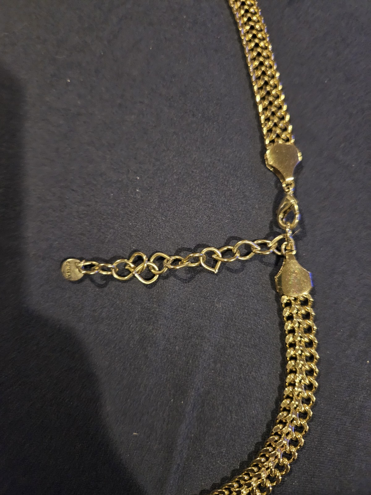 Lydell NYC Gold Tone with Small Dangling jewels Statement necklace