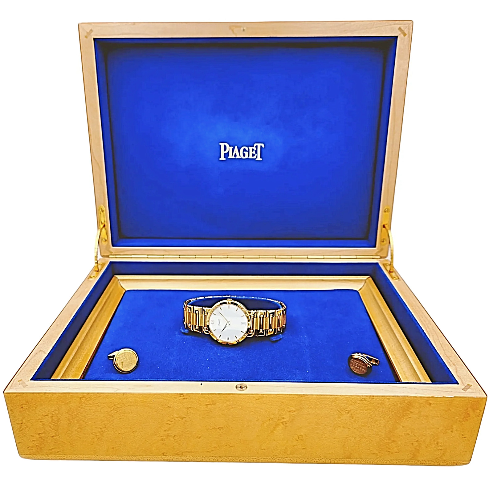 Piaget 31mm Dancer Vintage Solid 18K Gold B& Watch w/White Dial.