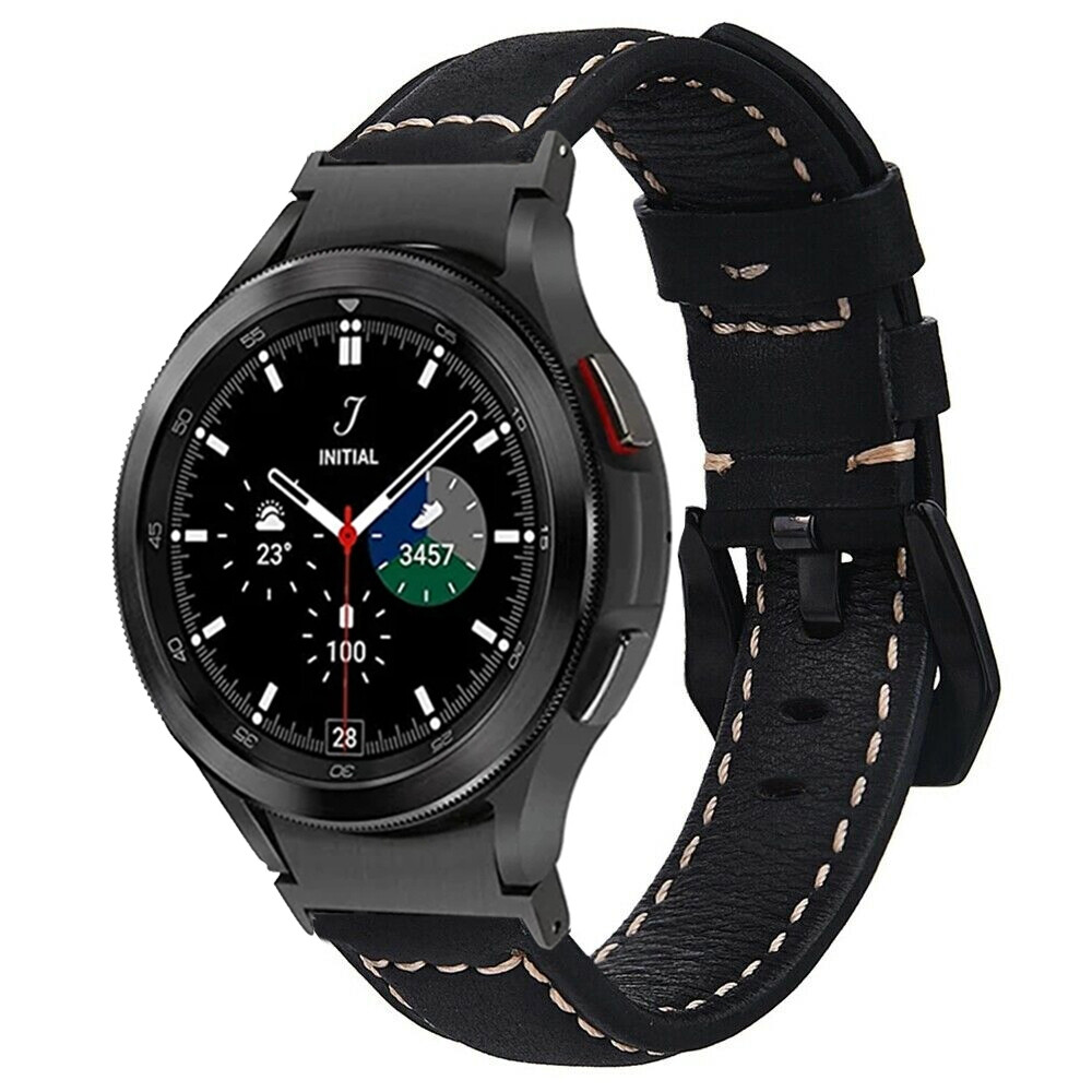 No Gaps Leather Watch Band For Samsung Galaxy Watch 4 5 6 7 40 44mm 43/47mm