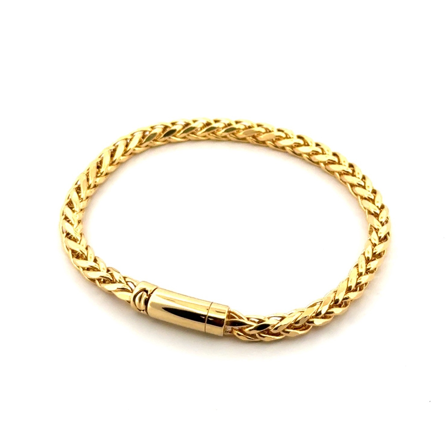 6” Women’s 18k Yellow Gold Franco Foxtail Link Bracelet Made in Japan 6.85g