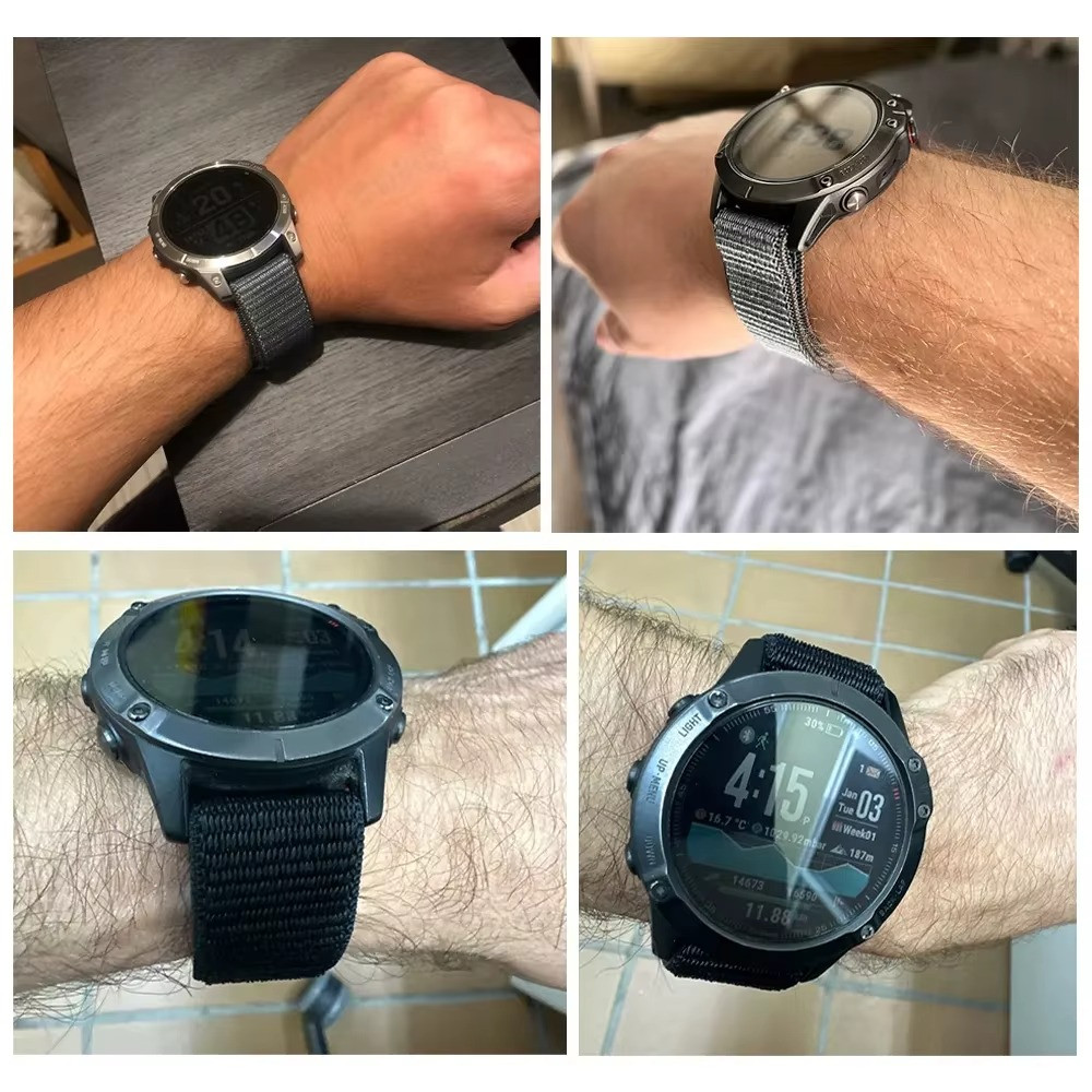 Hook Loop 22mm 26mm Nylon Strap For Garmin Fenix 7 7X 6X Pro 5X/Epix Pro Enduro