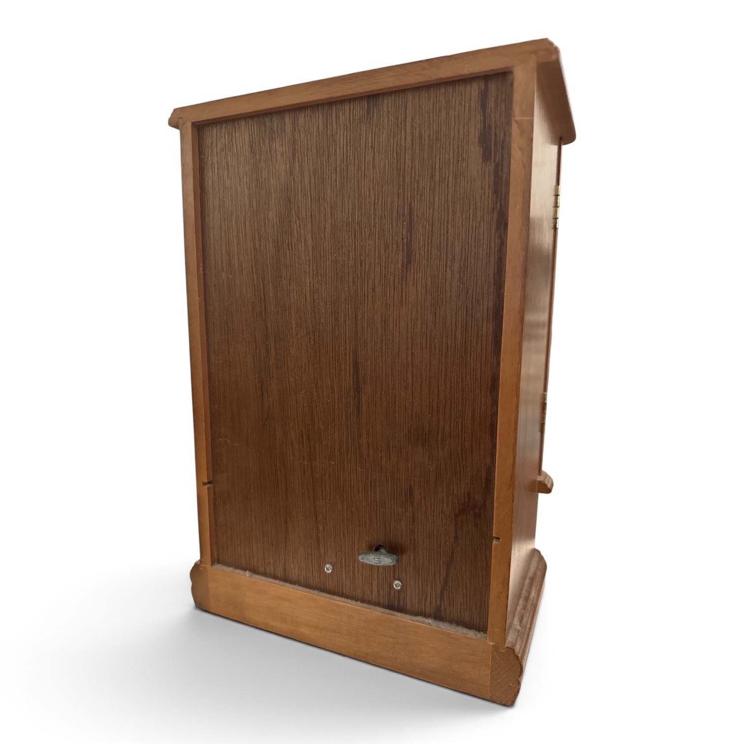 Vintage Wood & Glass Jewelry Box Cabinet w/ doors Mirror, Velvet Lined Drawer
