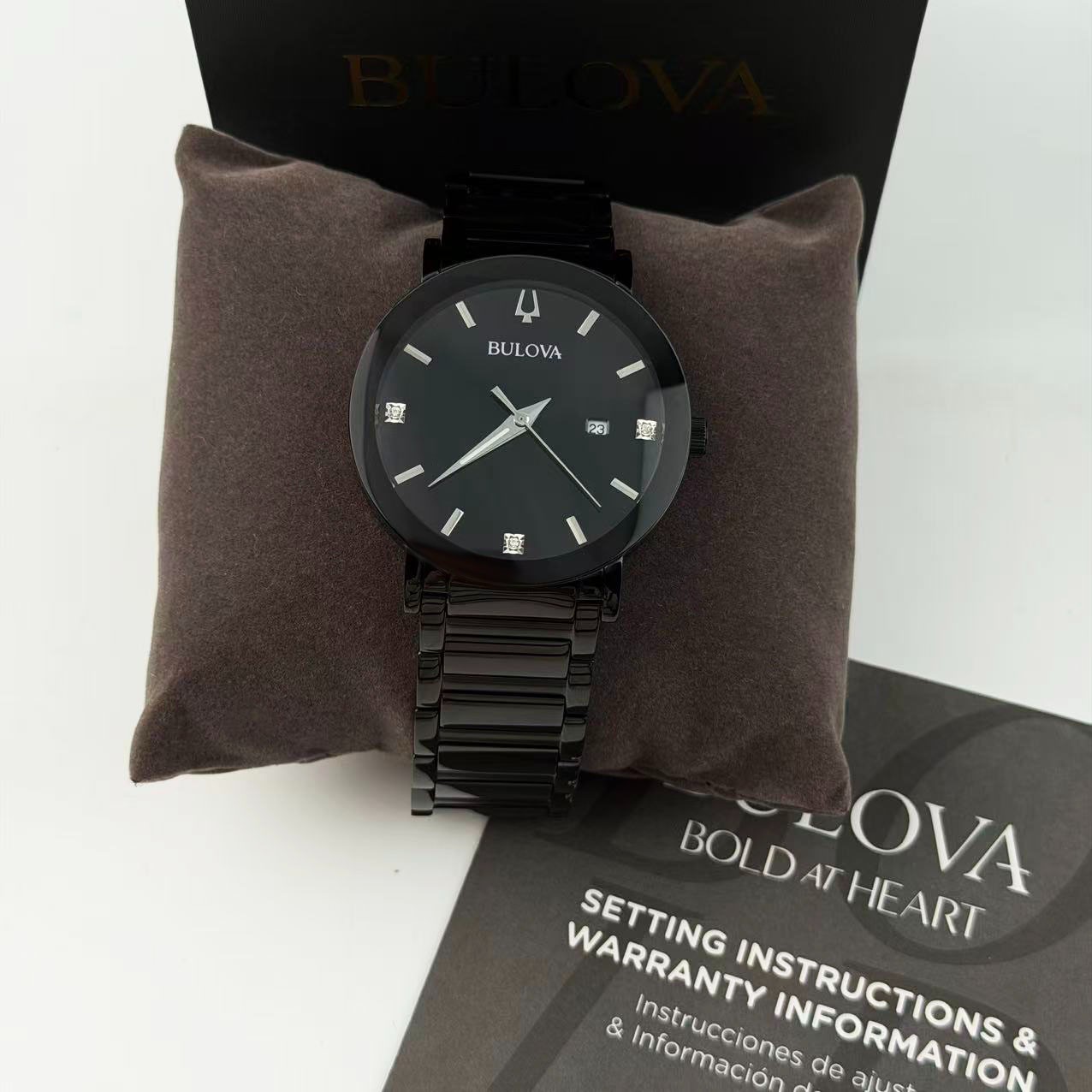 Bulova Futuro Modern 98D144 Black Dial Stainless Steel Men’s Quartz Watch 42 mm