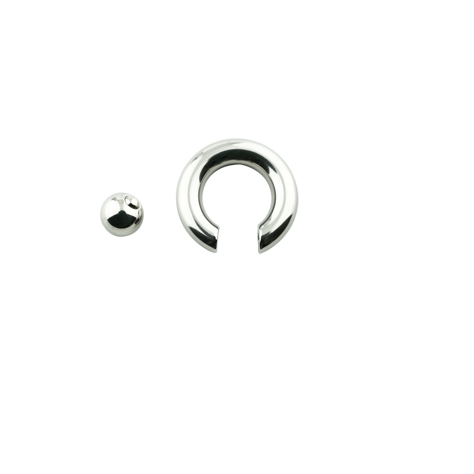 Big Size Stainless Steel Captive Bead Ring CBR Ear Tunnel Plug Gauge Piercing