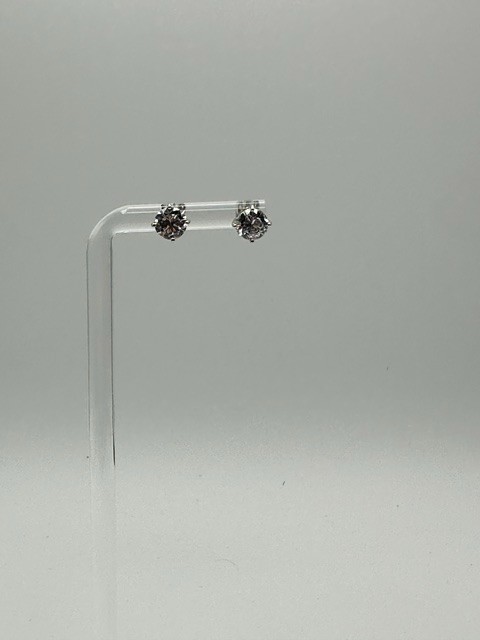 Brilliant Round Synthetic Gemstone Stud Earrings 925 Sterling Silver TG 2ctw