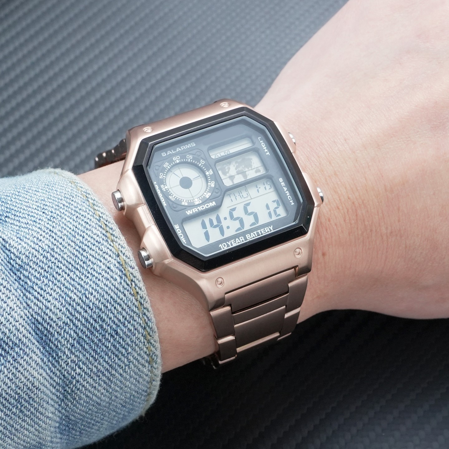 For Casio AE-1200WH AE1200 1300 WS1600 Modified Metal Watch Case Steel Strap Men