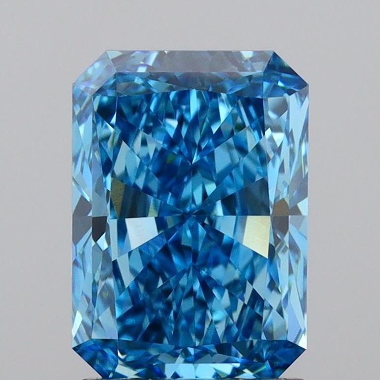 Fancy Vivid Blue Radiant 2.01 Cts VS1 Lab Grown CVD Diamond With Free Shipping