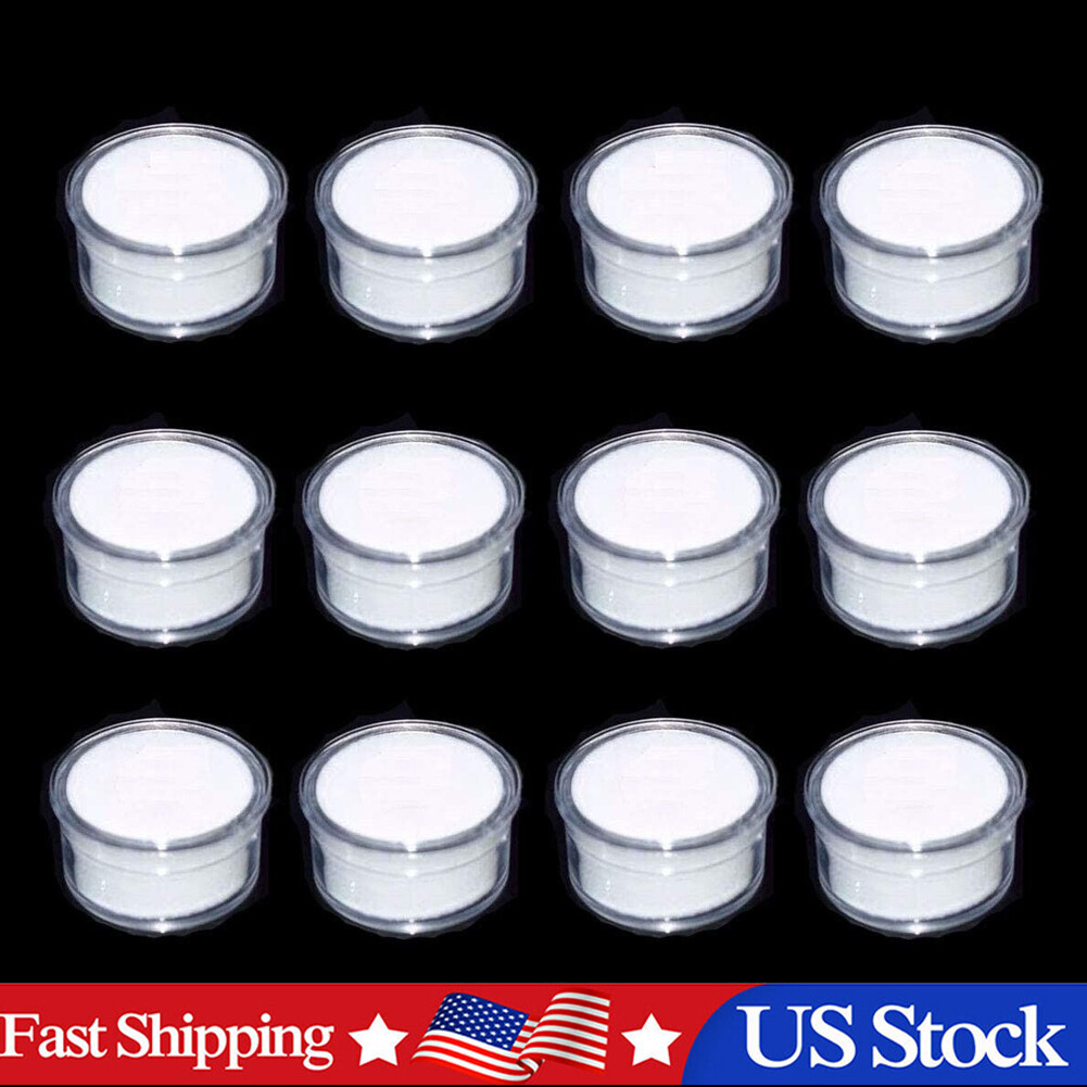 Transparent Gem Round Box Protective Loose Diamond Gemstone Display Case Holder