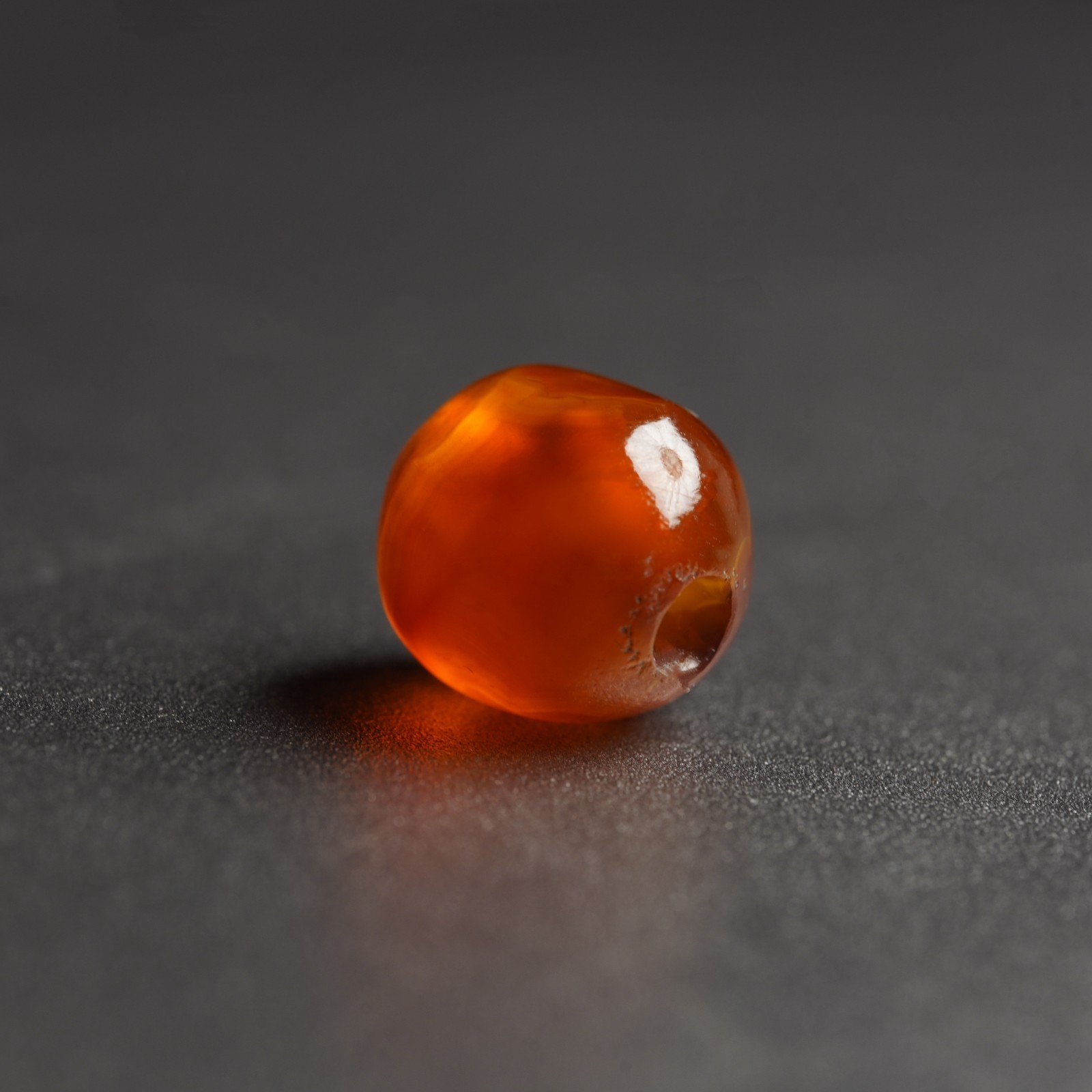 Hand Polished Asian Trade Agate Bead, Natural Banded Loose Bead 2.6g