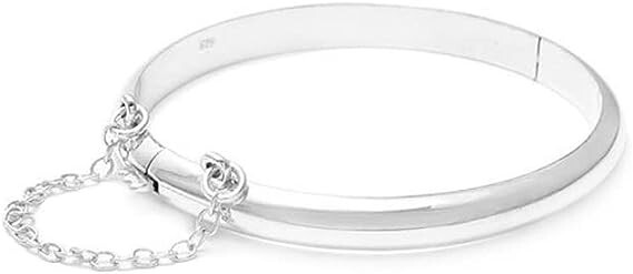 925 Sterling Silver 7MM Plain Solid Bangle Bracelet For Women 8″ Inch Bangle