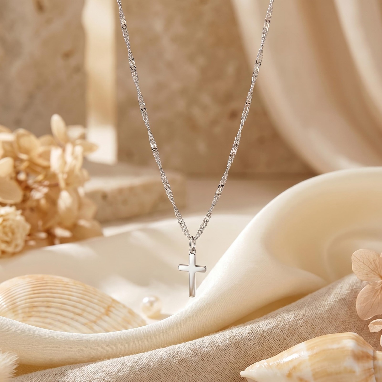 Goldegg 925 Sterling Silver Cross Necklace for Women, Dainty 18K Gold Plated …