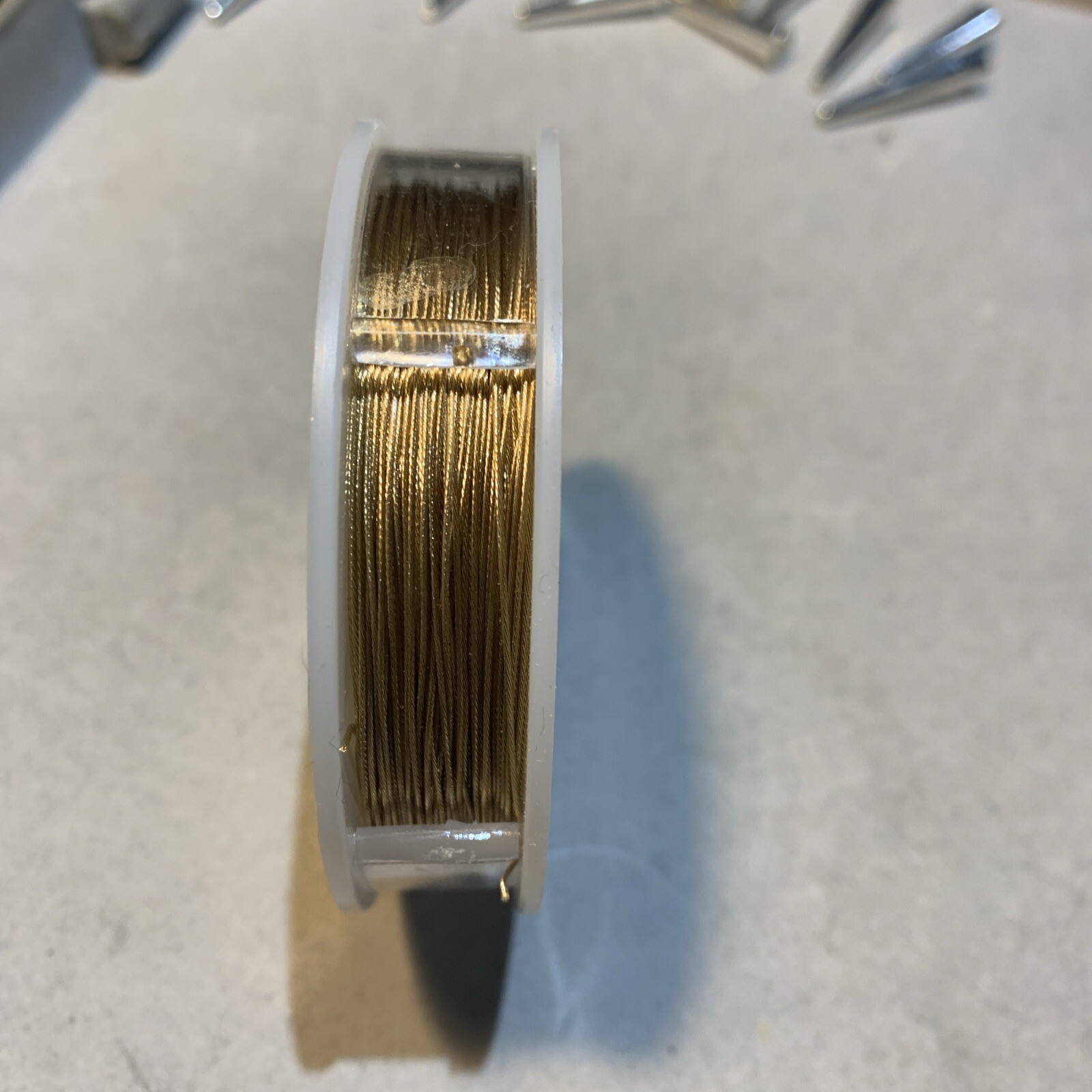 Beadalon Bead Stringing Wire 7 strand 100 foot spool Gold .018 inch average size