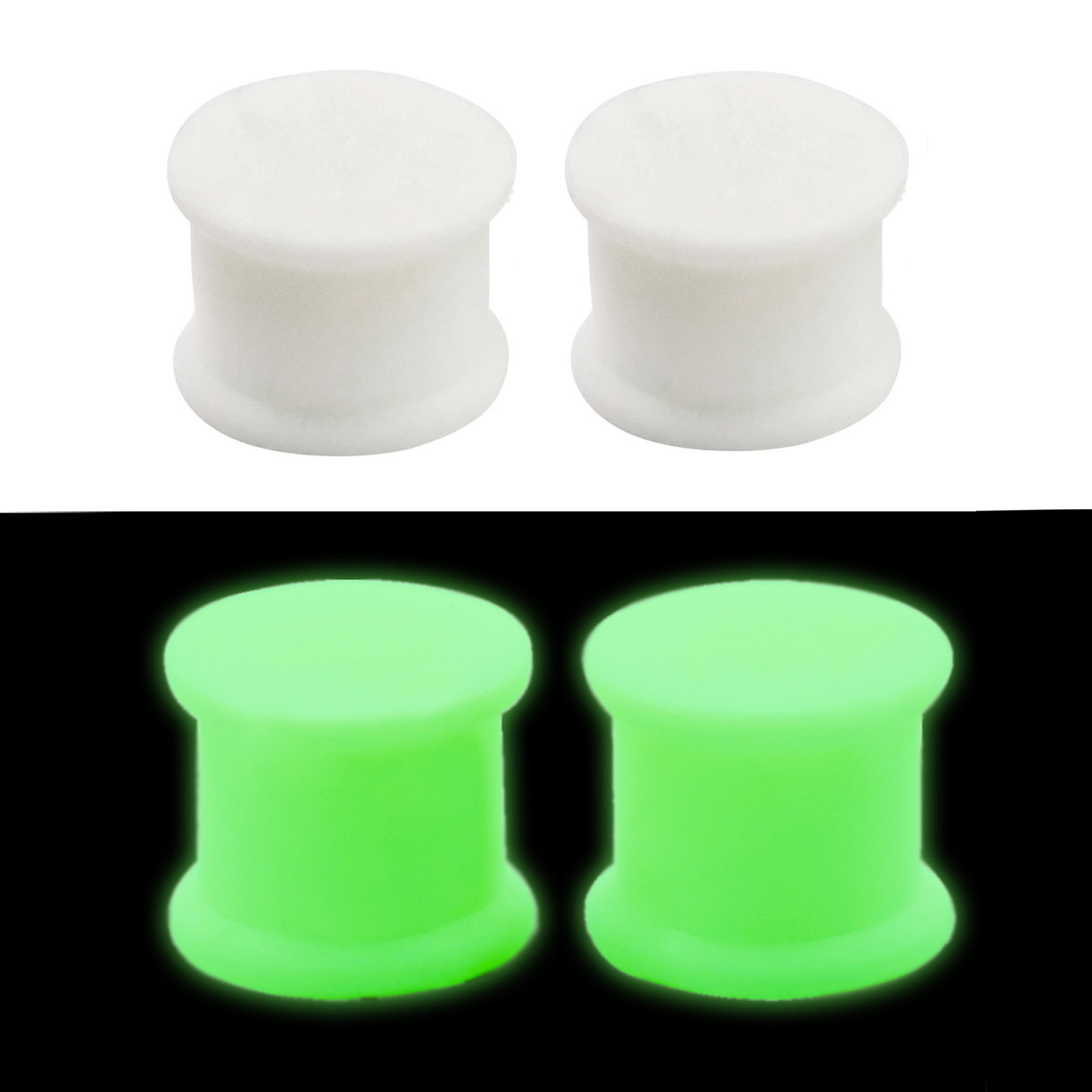 2PCS Solid Silicone Ear Plugs Double Flared Saddle Ear Gauges-Soft Ear plugs