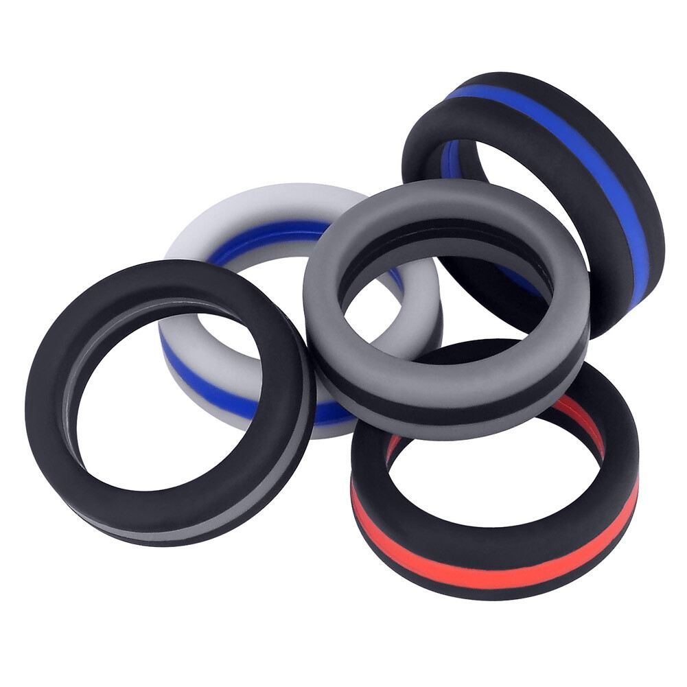 Flexible Silicone Wedding Ring Women Men Engagement Sport Rubber Band Size 4-14