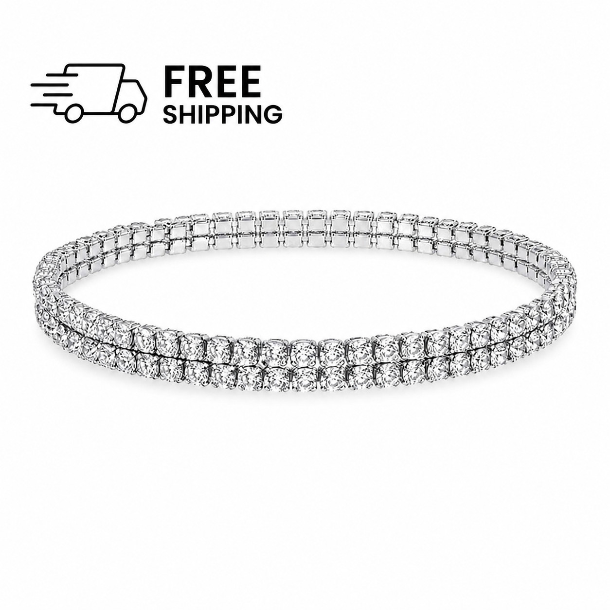 Adjustable 2‑Line Diamond Rhinestone Anklet – Sparkling Crystal Bracelet for W