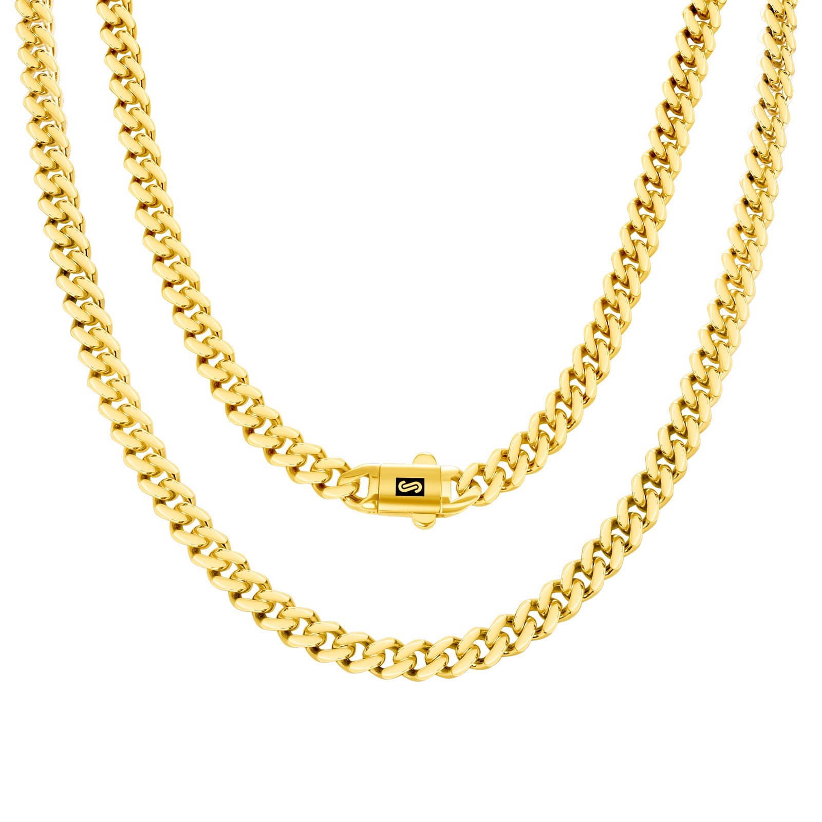 14k Yellow Gold Miami Cuban Royal Monaco Link Chain Necklace 5mm-17mm, 16″- 30″