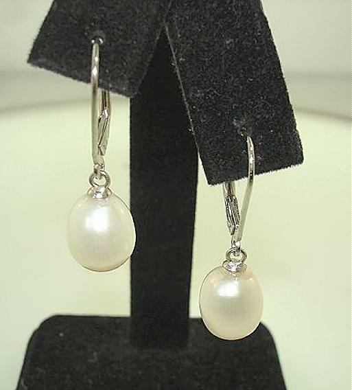 SELECTABLE COLOR CULTURED FRESHWATER OVAL PEARL 925 SILVER LEVERBACK EARRINGS
