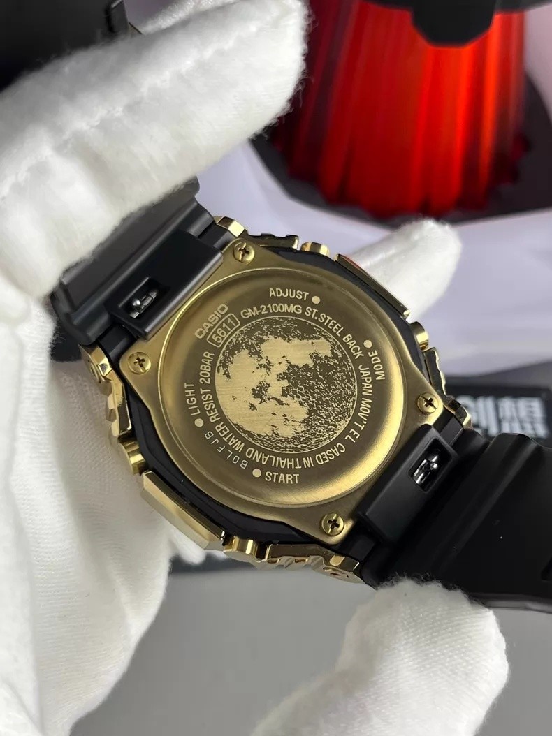 Casio G-Shock GM-2100MG-1A Moon Surface Limited Edition Gold Black Digital Watch