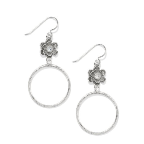 Brighton Metal Petal Hoop French Wire Earrings Style JA0012 NWT MSRP: $78