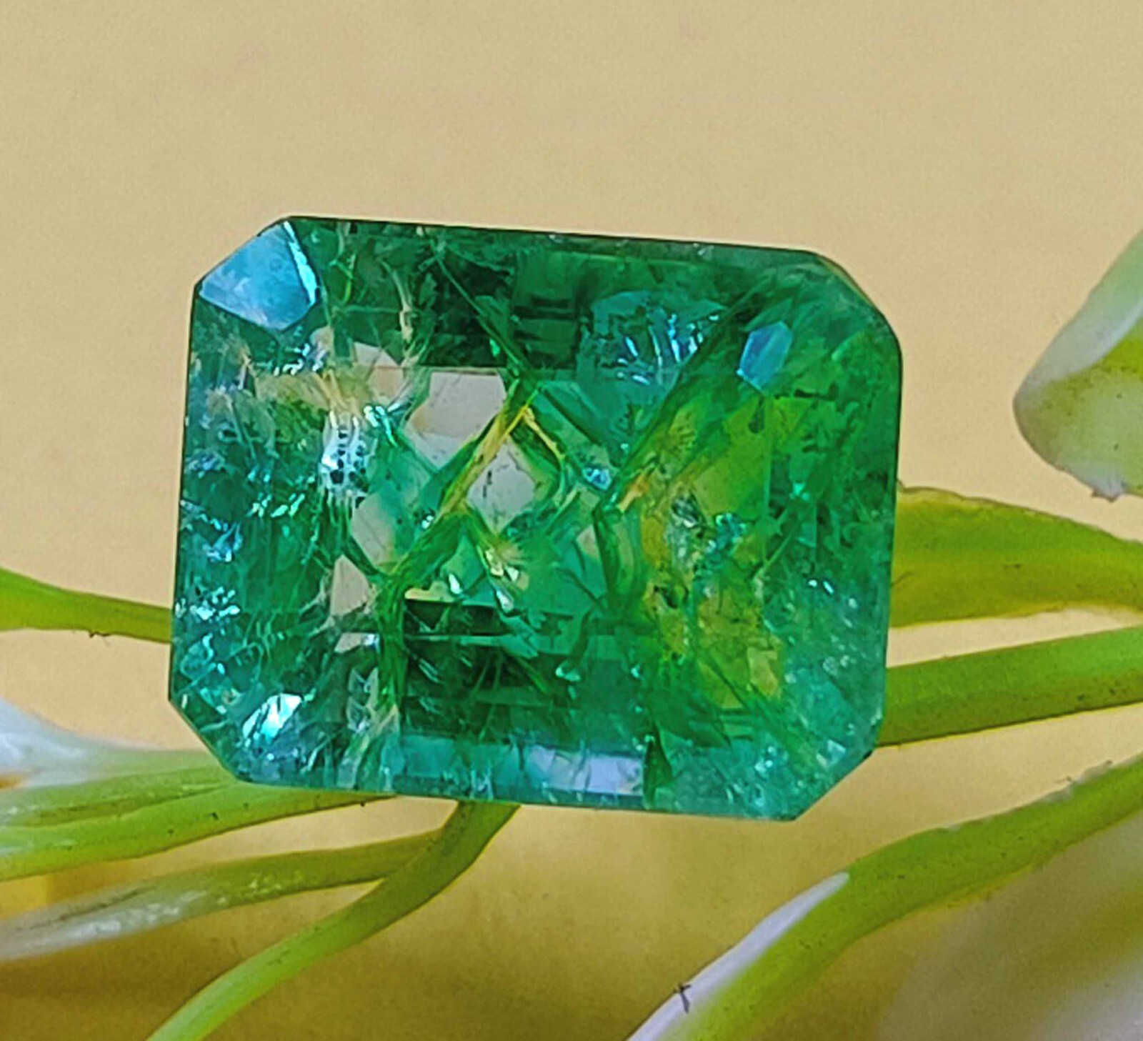 5.00 Ct IGL Zambia Gemstone Green Emerald Natural Faceted Emerald Cut Gems! AUN