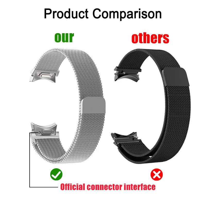 No Gap Magnetic Metal Loop Strap for Samsung Galaxy Watch 7 6 5 4 Watch Band