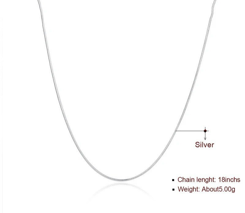 Wholesale 925 Sterling Solid Silver 1MM 16-30Inch Snake Chain Necklace