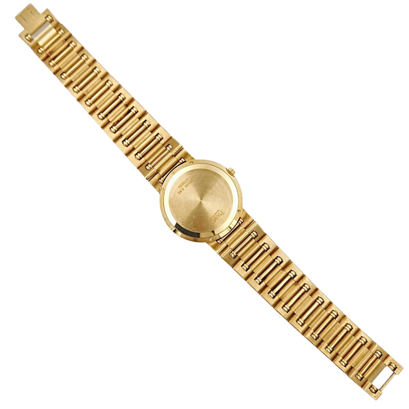 Piaget 31mm Dancer Vintage Solid 18K Gold B& Watch w/White Dial.