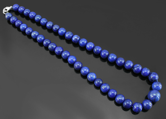 TOP QUALITY 541.00 CTS NATURAL BLUE LAPIS LAZULI ROUND SHAPE BEADS NECKLACE (DG)